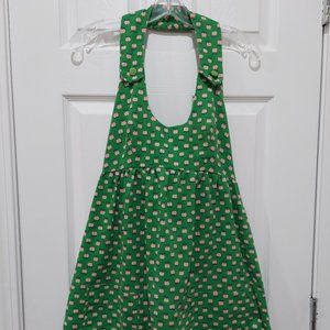 Handmade Cottagecore Apple Print Halter Dress